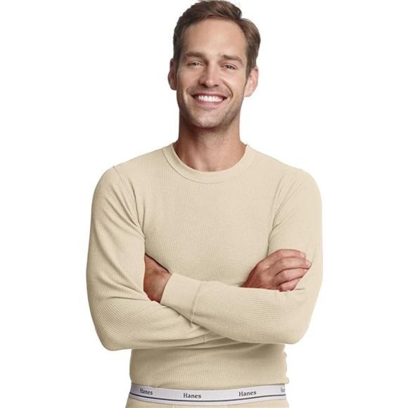 Hanes Shirts Hanes Mens Thermal Crew 3xnatural Poshmark